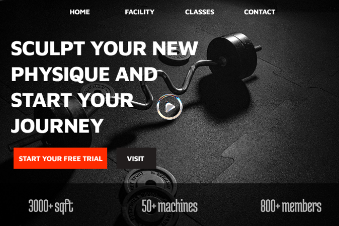 Gym website built by Setu
