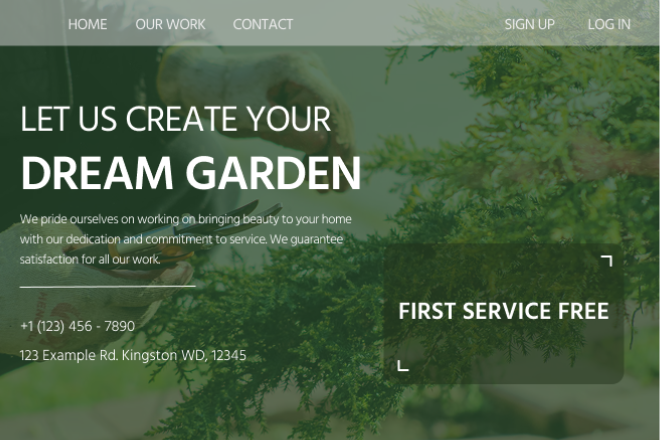Landscaping website built by Setu